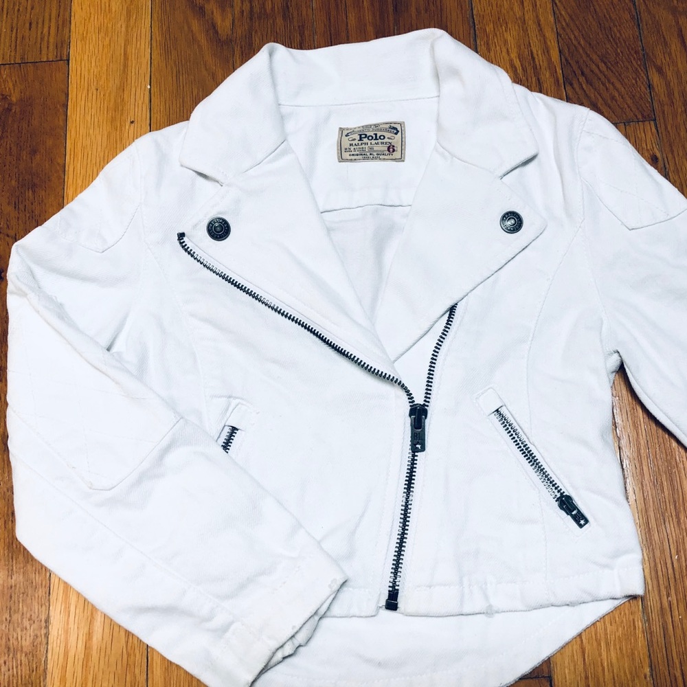 Denim MC jacket. White. Ralph Lauren.